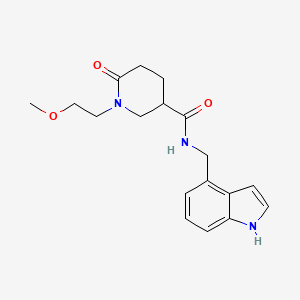 molecular formula C18H23N3O3 B3801758 N-(1H-indol-4-ylmethyl)-1-(2-methoxyethyl)-6-oxo-3-piperidinecarboxamide 