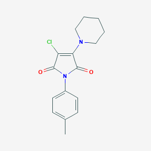 molecular formula C16H17ClN2O2 B380176 3-chloro-1-(4-methylphenyl)-4-piperidin-1-yl-1H-pyrrole-2,5-dione 