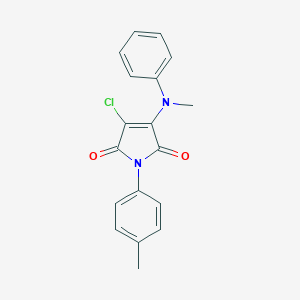 molecular formula C18H15ClN2O2 B380177 3-chloro-4-(methylanilino)-1-(4-methylphenyl)-1H-pyrrole-2,5-dione CAS No. 303034-36-8