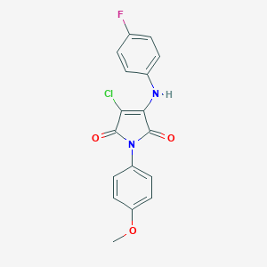 molecular formula C17H12ClFN2O3 B380183 3-chloro-4-(4-fluoroanilino)-1-(4-methoxyphenyl)-1H-pyrrole-2,5-dione CAS No. 303034-44-8