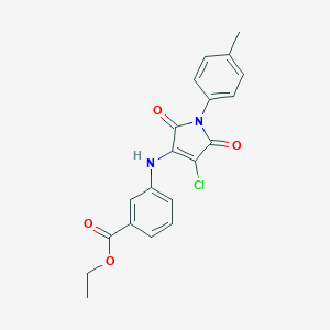molecular formula C20H17ClN2O4 B380188 ethyl 3-{[4-chloro-1-(4-methylphenyl)-2,5-dioxo-2,5-dihydro-1H-pyrrol-3-yl]amino}benzoate 