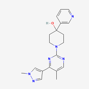 molecular formula C19H22N6O B3801881 1-[5-Methyl-4-(1-methylpyrazol-4-yl)pyrimidin-2-yl]-4-pyridin-3-ylpiperidin-4-ol 