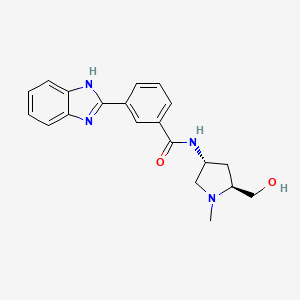 3-(1H-benzimidazol-2-yl)-N-[(3R,5S)-5-(hydroxymethyl)-1-methylpyrrolidin-3-yl]benzamide