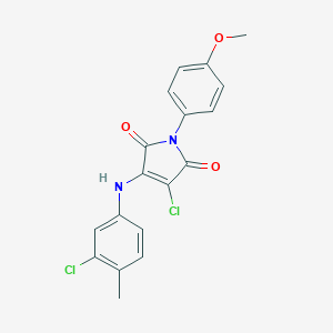 molecular formula C18H14Cl2N2O3 B380191 3-chloro-4-(3-chloro-4-methylanilino)-1-(4-methoxyphenyl)-1H-pyrrole-2,5-dione CAS No. 303034-47-1