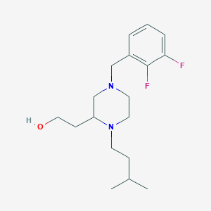 molecular formula C18H28F2N2O B3801920 2-[4-(2,3-difluorobenzyl)-1-(3-methylbutyl)-2-piperazinyl]ethanol 