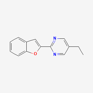 molecular formula C14H12N2O B3801927 2-(1-benzofuran-2-yl)-5-ethylpyrimidine 