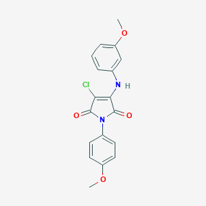 molecular formula C18H15ClN2O4 B380193 3-Chloro-4-(3-methoxyanilino)-1-(4-methoxyphenyl)pyrrole-2,5-dione CAS No. 6133-87-5