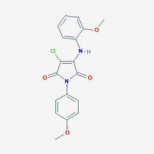 molecular formula C18H15ClN2O4 B380194 3-chloro-4-(2-methoxyanilino)-1-(4-methoxyphenyl)-1H-pyrrole-2,5-dione CAS No. 256945-44-5