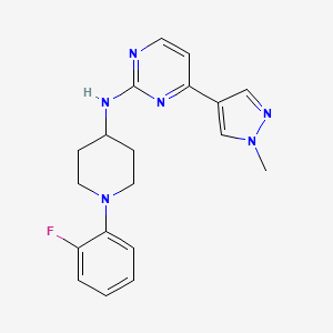 N-[1-(2-fluorophenyl)piperidin-4-yl]-4-(1-methyl-1H-pyrazol-4-yl)pyrimidin-2-amine