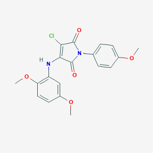 molecular formula C19H17ClN2O5 B380196 3-chloro-4-(2,5-dimethoxyanilino)-1-(4-methoxyphenyl)-1H-pyrrole-2,5-dione CAS No. 303034-53-9