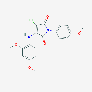 molecular formula C19H17ClN2O5 B380197 3-chloro-4-(2,4-dimethoxyanilino)-1-(4-methoxyphenyl)-1H-pyrrole-2,5-dione CAS No. 303034-52-8