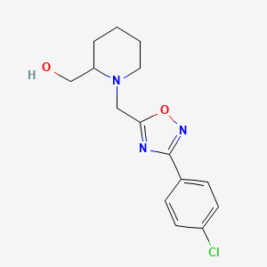 molecular formula C15H18ClN3O2 B3801970 (1-{[3-(4-chlorophenyl)-1,2,4-oxadiazol-5-yl]methyl}-2-piperidinyl)methanol 