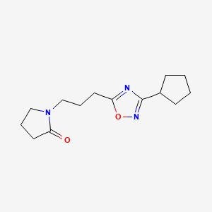 molecular formula C14H21N3O2 B3801981 1-[3-(3-cyclopentyl-1,2,4-oxadiazol-5-yl)propyl]-2-pyrrolidinone 