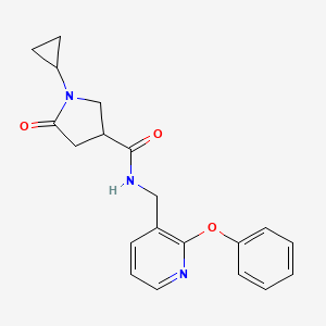 1-cyclopropyl-5-oxo-N-[(2-phenoxy-3-pyridinyl)methyl]-3-pyrrolidinecarboxamide