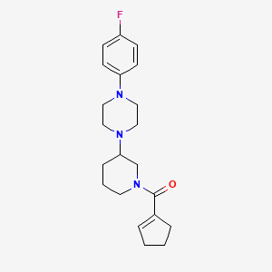 molecular formula C21H28FN3O B3802011 1-[1-(1-cyclopenten-1-ylcarbonyl)-3-piperidinyl]-4-(4-fluorophenyl)piperazine 