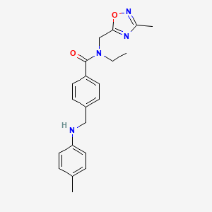 N-ethyl-N-[(3-methyl-1,2,4-oxadiazol-5-yl)methyl]-4-{[(4-methylphenyl)amino]methyl}benzamide