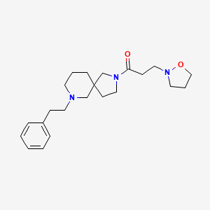 molecular formula C22H33N3O2 B3802024 2-[3-(2-isoxazolidinyl)propanoyl]-7-(2-phenylethyl)-2,7-diazaspiro[4.5]decane 