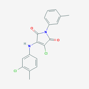 molecular formula C18H14Cl2N2O2 B380203 3-chloro-4-(3-chloro-4-methylanilino)-1-(3-methylphenyl)-1H-pyrrole-2,5-dione CAS No. 303034-64-2