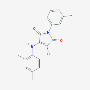 molecular formula C19H17ClN2O2 B380204 3-chloro-4-(2,4-dimethylanilino)-1-(3-methylphenyl)-1H-pyrrole-2,5-dione 