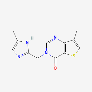 molecular formula C12H12N4OS B3802046 7-methyl-3-[(4-methyl-1H-imidazol-2-yl)methyl]thieno[3,2-d]pyrimidin-4(3H)-one 