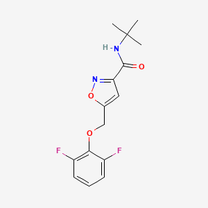 molecular formula C15H16F2N2O3 B3802049 N-(tert-butyl)-5-[(2,6-difluorophenoxy)methyl]-3-isoxazolecarboxamide 