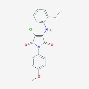 molecular formula C19H17ClN2O3 B380206 3-chloro-4-(2-ethylanilino)-1-(4-methoxyphenyl)-1H-pyrrole-2,5-dione CAS No. 303034-57-3