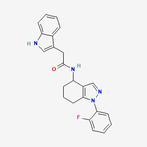 N-[1-(2-fluorophenyl)-4,5,6,7-tetrahydro-1H-indazol-4-yl]-2-(1H-indol-3-yl)acetamide