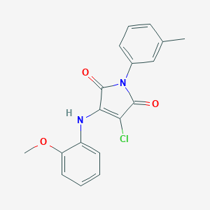 molecular formula C18H15ClN2O3 B380207 3-chloro-4-(2-methoxyanilino)-1-(3-methylphenyl)-1H-pyrrole-2,5-dione CAS No. 303034-69-7