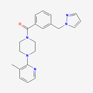 molecular formula C21H23N5O B3802075 1-(3-methylpyridin-2-yl)-4-[3-(1H-pyrazol-1-ylmethyl)benzoyl]piperazine 