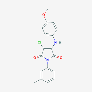 molecular formula C18H15ClN2O3 B380208 3-chloro-4-(4-methoxyanilino)-1-(3-methylphenyl)-1H-pyrrole-2,5-dione CAS No. 303034-71-1