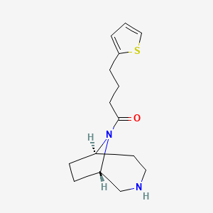 molecular formula C15H22N2OS B3802090 (1S*,6R*)-9-[4-(2-thienyl)butanoyl]-3,9-diazabicyclo[4.2.1]nonane 