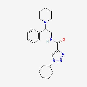 1-cyclohexyl-N-[2-phenyl-2-(1-piperidinyl)ethyl]-1H-1,2,3-triazole-4-carboxamide