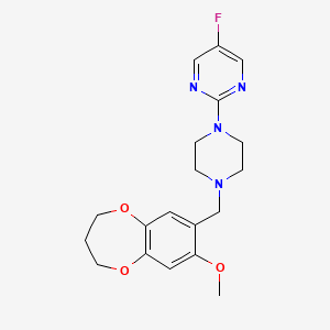 molecular formula C19H23FN4O3 B3802116 5-fluoro-2-{4-[(8-methoxy-3,4-dihydro-2H-1,5-benzodioxepin-7-yl)methyl]piperazin-1-yl}pyrimidine 