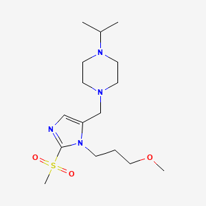 molecular formula C16H30N4O3S B3802122 1-isopropyl-4-{[1-(3-methoxypropyl)-2-(methylsulfonyl)-1H-imidazol-5-yl]methyl}piperazine 