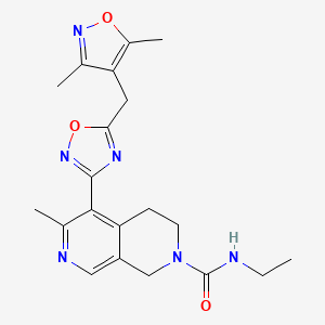 5-{5-[(3,5-dimethyl-4-isoxazolyl)methyl]-1,2,4-oxadiazol-3-yl}-N-ethyl-6-methyl-3,4-dihydro-2,7-naphthyridine-2(1H)-carboxamide