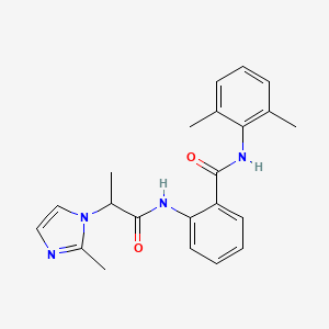 N-(2,6-dimethylphenyl)-2-{[2-(2-methyl-1H-imidazol-1-yl)propanoyl]amino}benzamide