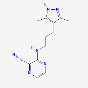 molecular formula C13H16N6 B3802148 3-{[3-(3,5-dimethyl-1H-pyrazol-4-yl)propyl]amino}-2-pyrazinecarbonitrile 