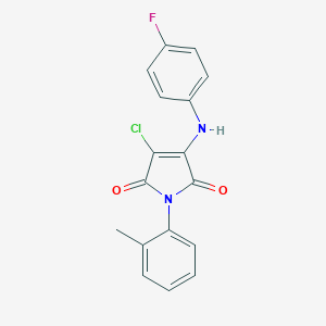 molecular formula C17H12ClFN2O2 B380216 3-chloro-4-(4-fluoroanilino)-1-(2-methylphenyl)-1H-pyrrole-2,5-dione CAS No. 6148-67-0