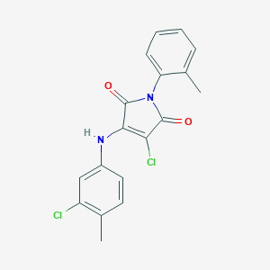 molecular formula C18H14Cl2N2O2 B380218 3-chloro-4-(3-chloro-4-methylanilino)-1-(2-methylphenyl)-1H-pyrrole-2,5-dione CAS No. 303034-76-6