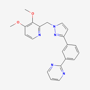 2-(3-{1-[(3,4-dimethoxy-2-pyridinyl)methyl]-1H-pyrazol-3-yl}phenyl)pyrimidine