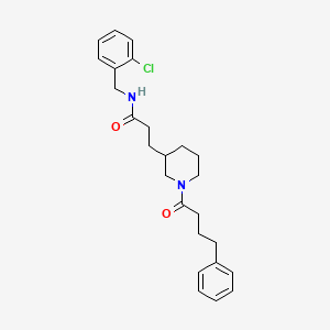 molecular formula C25H31ClN2O2 B3802191 N-(2-chlorobenzyl)-3-[1-(4-phenylbutanoyl)-3-piperidinyl]propanamide 