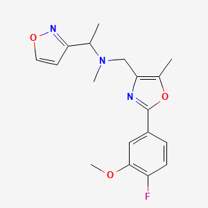 N-{[2-(4-fluoro-3-methoxyphenyl)-5-methyl-1,3-oxazol-4-yl]methyl}-1-(3-isoxazolyl)-N-methylethanamine