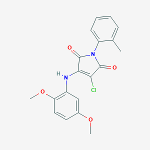 molecular formula C19H17ClN2O4 B380221 3-chloro-4-(2,5-dimethoxyanilino)-1-(2-methylphenyl)-1H-pyrrole-2,5-dione 