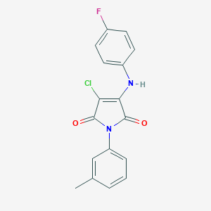 molecular formula C17H12ClFN2O2 B380222 3-chloro-4-(4-fluoroanilino)-1-(3-methylphenyl)-1H-pyrrole-2,5-dione CAS No. 303034-63-1