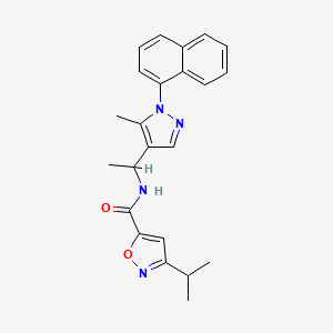 molecular formula C23H24N4O2 B3802223 3-isopropyl-N-{1-[5-methyl-1-(1-naphthyl)-1H-pyrazol-4-yl]ethyl}-5-isoxazolecarboxamide 