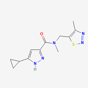 3-cyclopropyl-N-methyl-N-[(4-methyl-1,2,3-thiadiazol-5-yl)methyl]-1H-pyrazole-5-carboxamide