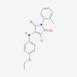 molecular formula C19H17ClN2O3 B380224 3-chloro-4-(4-ethoxyanilino)-1-(2-methylphenyl)-1H-pyrrole-2,5-dione CAS No. 303034-88-0