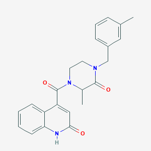 molecular formula C23H23N3O3 B3802257 4-{[2-methyl-4-(3-methylbenzyl)-3-oxopiperazin-1-yl]carbonyl}quinolin-2(1H)-one 