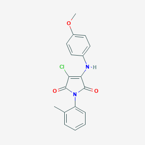 3-chloro-4-(4-methoxyanilino)-1-(2-methylphenyl)-1H-pyrrole-2,5-dione