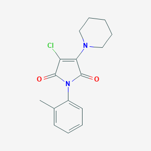 molecular formula C16H17ClN2O2 B380227 3-chloro-1-(2-methylphenyl)-4-(1-piperidinyl)-1H-pyrrole-2,5-dione 